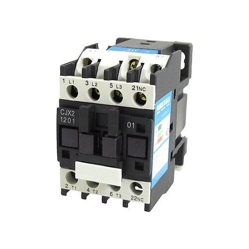 660V 20A 3 Phase 3P N/C AC Contactor DIN Rail Mount 24V Coil CJX2-1201