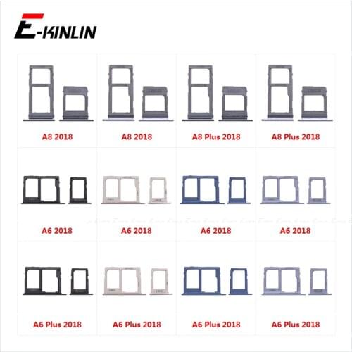 Micro SD Sim Card Tray Socket Slot Adapter Connector Reader For Samsung Galaxy A8 A6 Plus 2018 A530 A730 A605 Container Holder