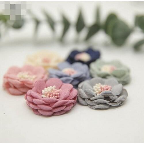MLAEY 4PCS/Lot Hand Made Flowers Lace Fabric Lace Trimmings DIY Garment Sewing Supplies Fabrics Garment Accessories