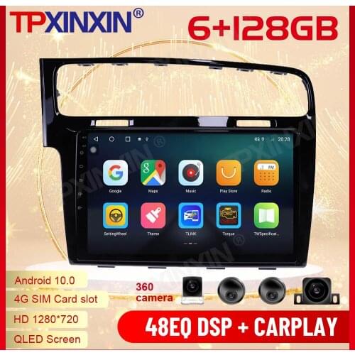 2 Din Carplay Android Radio Receiver Multimedia Stereo For Volkswagen Golf 2014 2015 2016 2017 2018 GPS Video Recorder Head Unit
