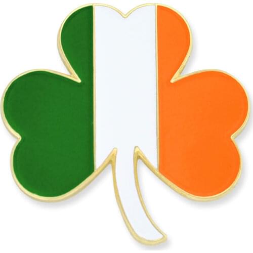 Custom Irish Flag Shamrock St Patricks Day Jewelry Emblem Hard Enamel Brooch Can be Customized with Your Logo