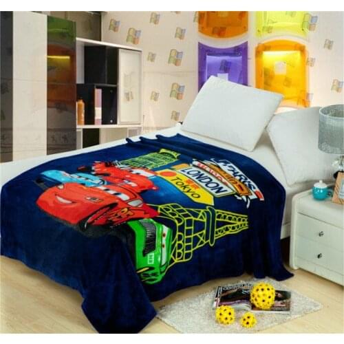 London McQueen Cars Printed Blankets Throws Bedding 150*200CM Size Baby Boys Childrens Kids Bed Home Bedroom Decoration Flannel
