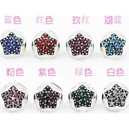 Wholesale of Accessories European Style Charm Five-pointed Star Point Drill Positioning Buckle Copper Bracelets Antiskid Beads