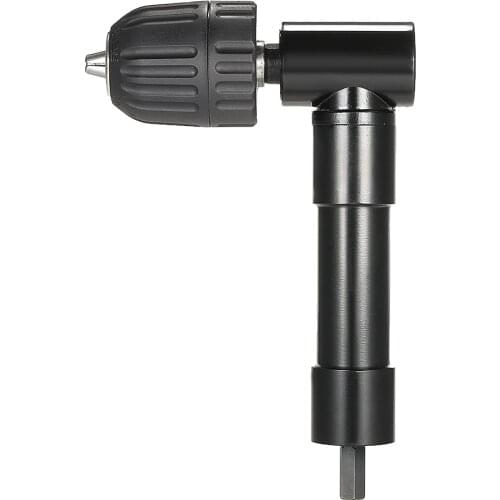 90 Degree Right Angle Keyless Chuck Impact Drill Adapter Electric Power Cordless Drill Attachment Angle Adaptor 8mm Hex Shank