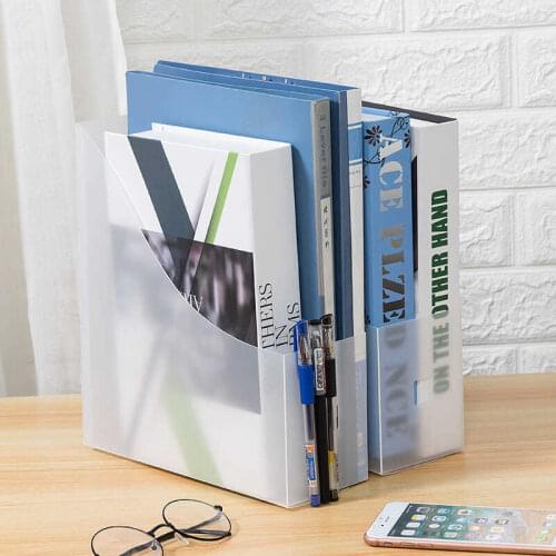 Plastic Magazine File Holder Office Organizer Transparent Frosted Organizador Simple Desktop File Box PP Plastic