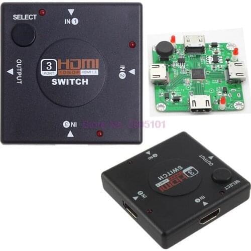 By DHL or EMS 200 pieces Mini 3 port HDMI Switcher HDMI Splitter with HDCP Compliant,1080P for HD-DVD/STV/PS3/Xbox360