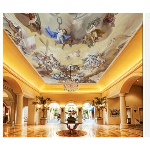 Custom photo wallpapers 3d murals wallpaper Angel playing map zenith ceiling mural wall decoration style wall papers