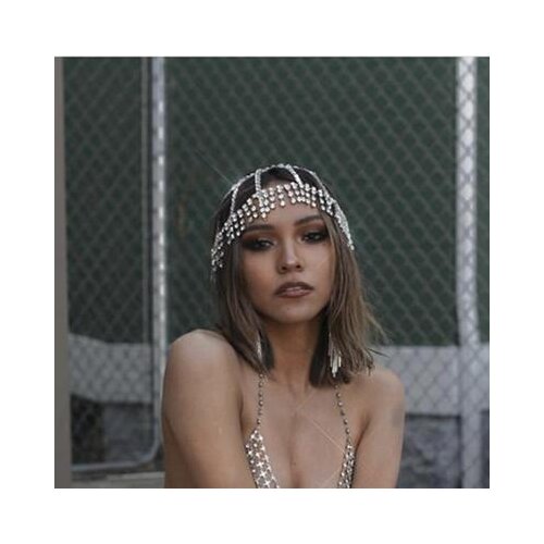 Bling Rhinestone Headband Sexy joker Hair Hoop Hair Chain Accessories for Women Crystal Multi Strand Head Chain Hair Jewelry Ins