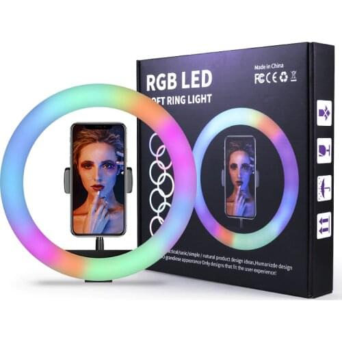 RGB live light 10inch 26cm Ring Lamp Flash Led Light USB Photography Lighting Lamp for Camera Smartphone Studio live streaming