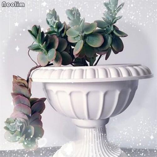 2pcs/lot European Style Roman Pots White Color Plastic Pillars Road Flowerpots Wedding Props Event Party Decoration Supplies