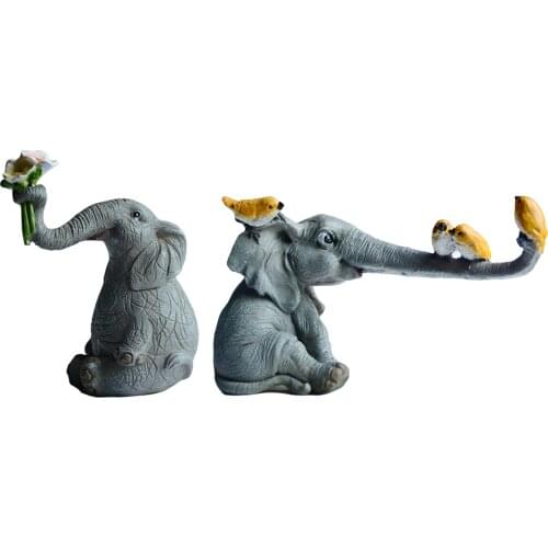 Sculpture Home Decor Statue Ornament Art Sculpture Collectibles Everyday Collection Elephant Figurines Fairy Garden Ornaments