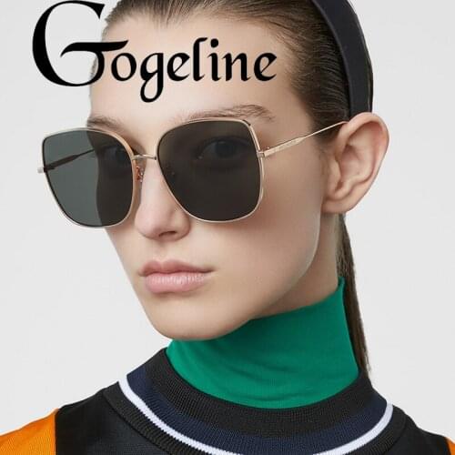 Vintage Square Sunglasses Women Brand Designer Alloy Frame UV400 Big Sun Glasses Vintage Gradient Female Male