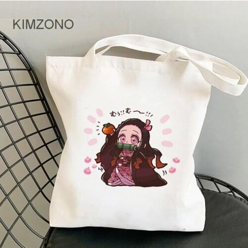 Demon Slayer shopping bag handbag bolsas de tela eco bolso canvas reusable bag bolsas reutilizables reciclaje sacolas