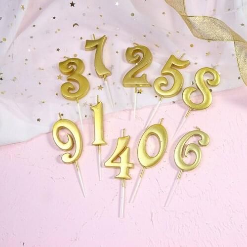 Glittering Talking Table Number Candles Golden Childrens Birthday Candles Cake Party Supplies Golden Numbers 0-9