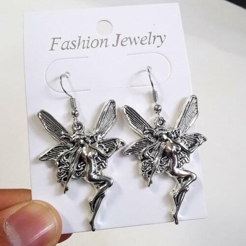 Vintage Fashion Statement Killua Drop Dangle Earrings for Women Jewelry Gift Goth Gothic Lesbian Angel Fairy Grunge Accessories