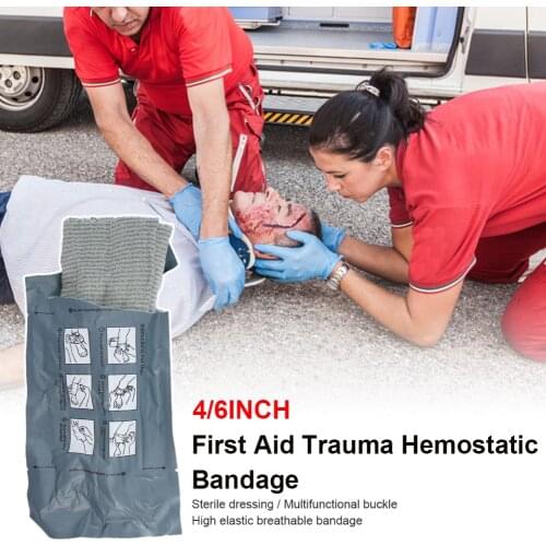 1pc 4/6 Inches Madicare Israeli Bandage Trauma Dressing, First Aid, Medical Compression Bandage, Emergency Bandage
