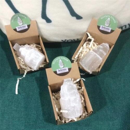 1PCS Natural Quartz Crystal Selenite Tower Lamp Reiki Healing Home Decor Mineral Specimen Collection