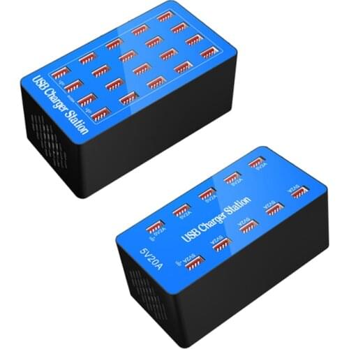 10 20 Port USB Charger Station 100W 5V 2A QC3.0 Universal Mobile Phone Fast Charging Dock for iPhone iPad Samsung Huawei Xiaomi