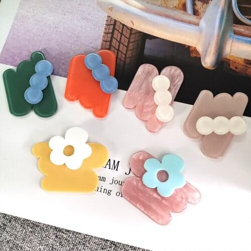 10 PCS 45x31mm Korean Acetic Acid Acrylic Flowers Earrings Accessory For DIY Jewelry Making
