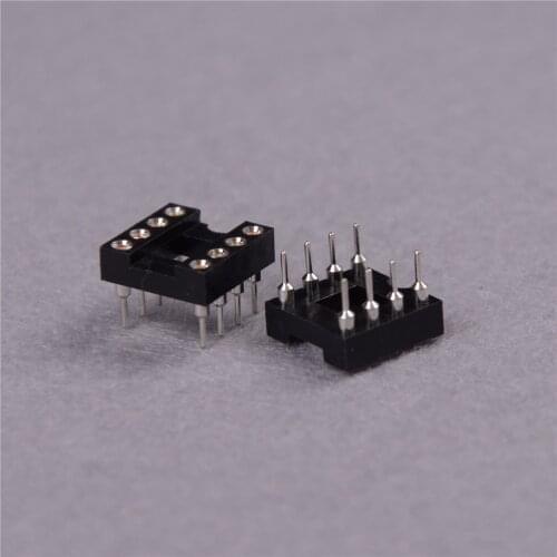 10pcs/lot Dip-8 Round Ic Socket 8 Pin 8pin 8p Round Hole Dip Ic Sockets Adaptor Solder Type