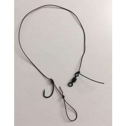 10 x Carp Fishing Hair Rigs 25 Lb Skin Line Non Glared Coated Micro Barbed Curved Shank T - Coated HookLink for carp rigs