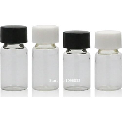 30pcs Small Mini Glass Essential Oil Bottle Mini Portable Empty Cosmetic Container Vidrio botella liquid Medicine 3ml 4ml