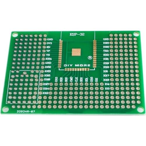 5X7CM Double Side Prototype PCB Breadboard Universal Board For Arduino UNO R3 ESP8266 WIFI ESP-12F ESP-12E ESP32S ESP32 50x70mm