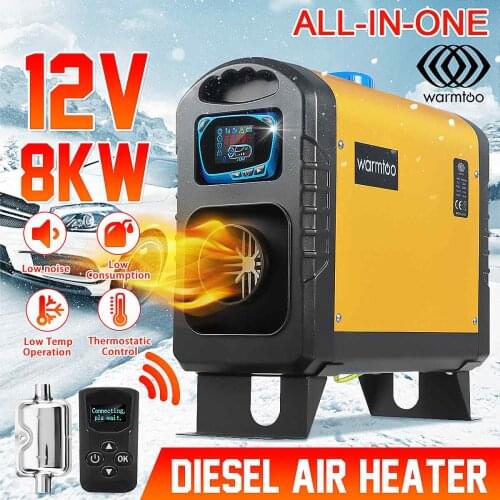 All In One Diesel Air Car Heater Host 8KW Adjustable 12V LCD English Remote Control Integrated Parking Heater Machine Car Heater