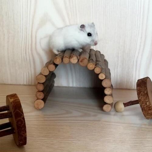Wooden Bridge Hanging Toys Hamster Flexible Small Animal House Accessories For Hamster Mice Rodents Cavia Porcellus Climbing Toy