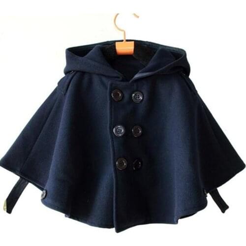 Childrens clothing Childrens double-breasted cape fighting tweed coat