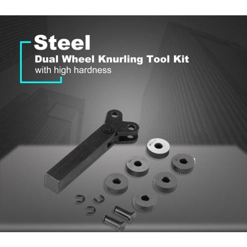 Dual Wheel Knurling Tool Kit 7pcs 0.5mm 1mm 2mm Wheel Linear Pitch Knurl Set Steel Lathe Cutter Wheel Knurling Tool Set