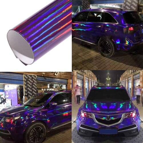 20x30cm Holographic Purple Chrome Car Sticker Laser Plating Car Body Wrap Film DIY Car Styling