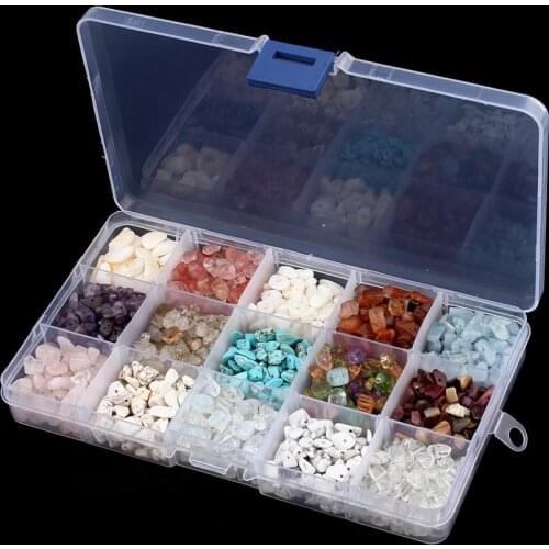 15types/box 5-8mm Irregular Natural Stone Bead Freeform Gravel Loose Beads Diy Material Bracelet Jewellery Making Birthstone DIY