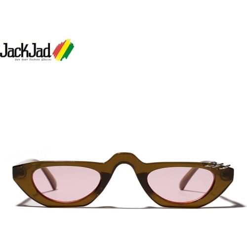 JackJad Fashion Cat Eye Style Metal Ring Frame Slim Sunglasses Women Cool Brand Design Sun Glasses Oculos De Sol Feminino 813052