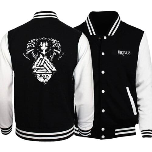 Vikings Baseball Son Of Odin Jacket Men Gone to Valhalla Athelstan Jackets Coat Winter Autumn Fleece Warm VikingSportswear