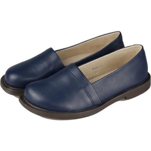 Women Genuine Leather Loafers Mixed Colors Ladies Ballet Flats Shoes Slip On Round Toe soft Retro Comfortable Casual shoes woman