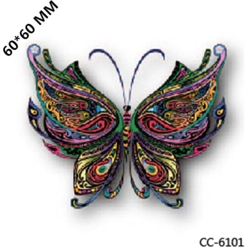 Mini Body Art waterproof temporary tattoos for men women butterfly design flash tattoo sticker Free Shipping CC6101