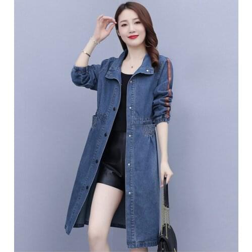 MLNRFZ Women's Denim Trench Coats