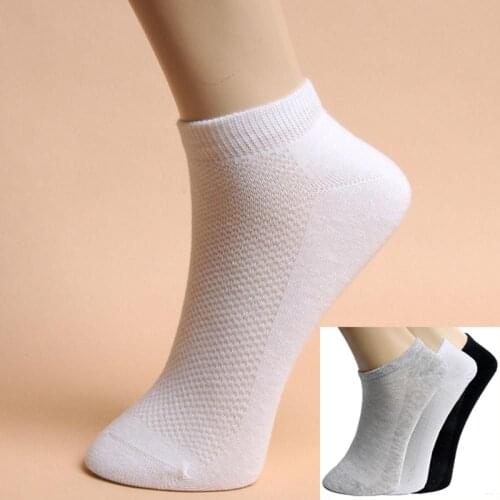 New Black/White/Gray Fashion Mens Womens Ankle Cut Crew Socks Breathable Mesh Sports