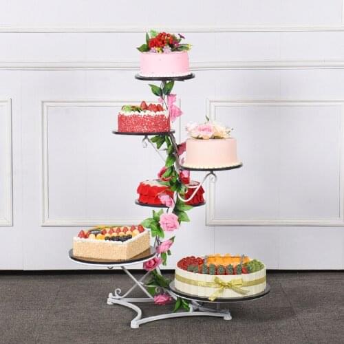 New wrought iron cake stand multi-layer wedding cake rack fruit and vegetable shelf decorative background shelf donut stand
