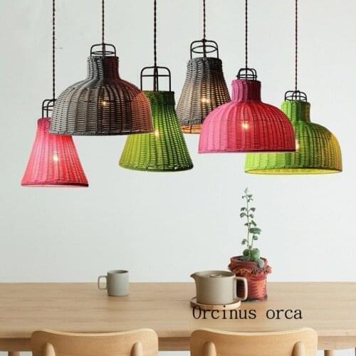 Nordic modern simple color LED single head chandelier bar table lamp art pastoral individuality Chandelier free shipping