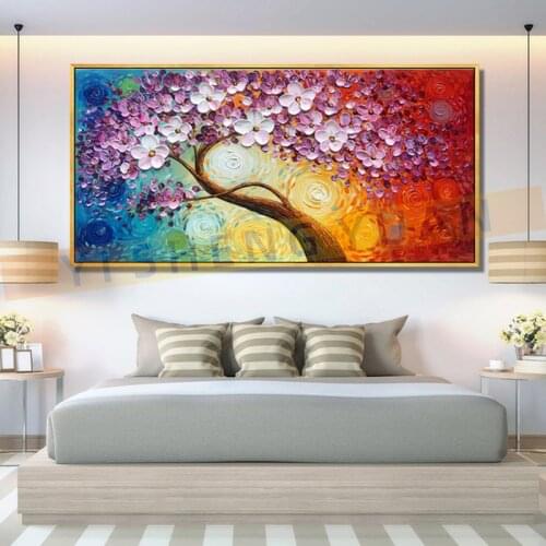 Modern Abstract Large Gold Money Tree Flower Texture Paintings Canvas Wall Art Picture SFor Living Room Home Artwork Decoration