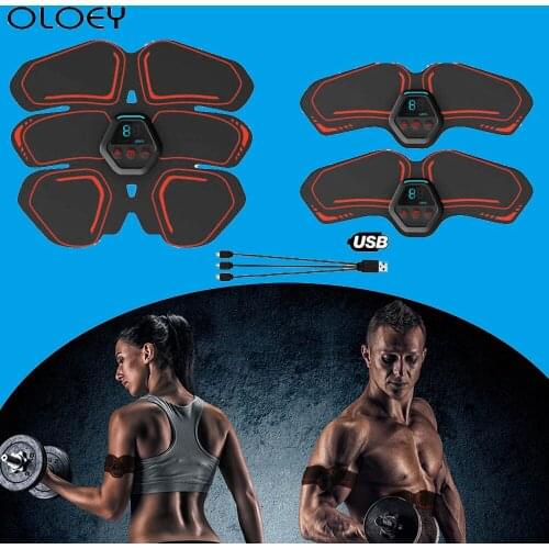 USB Charged Gym Stimulator Muscle Toner EMS Press Trainer Abdomen Electrostimulation Fitness Home Workout Muscle Toning Belt