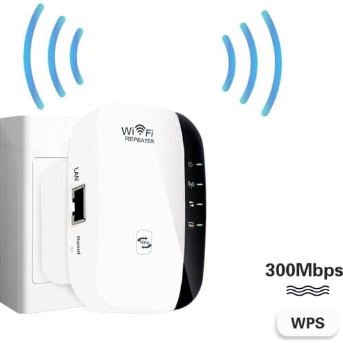 WiFi Range Extender Signal Booster Wireless High Speed 300Mbps Wireless Amplifier WiFi Repeater with WPS Button LAN Port