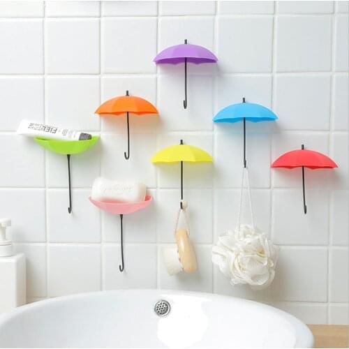 3pcs/Lot Umbrella Shaped Nordic Creative Key Hanger Rack Home Decorative Holder Wall Hook Kitchen Organizer Bathroom Accessories