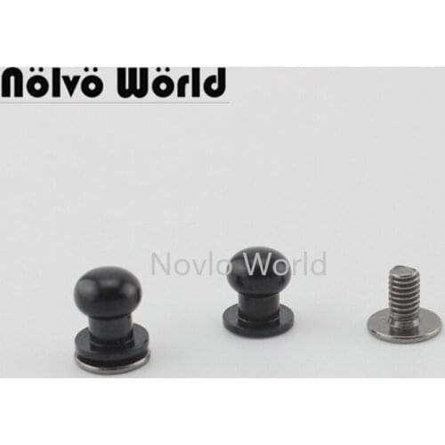 10 pieces test,Black color 8mm Screw rivets chicago rivet Screw Studs screw back rivet wallet adjust studs