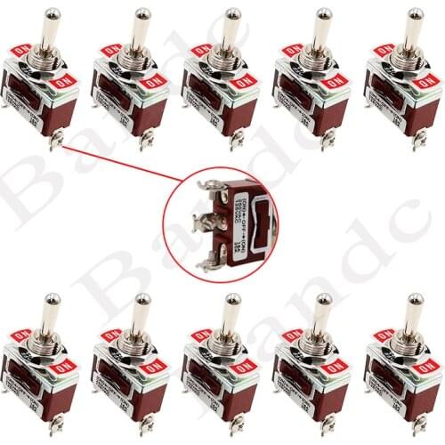 10 x Toggle Switch, Car Boat 3 Pin (ON) OFF (ON) DPDT Metal Bar Momentary Flick Switch 250V 15A /125V 20A 3 Position Central Off