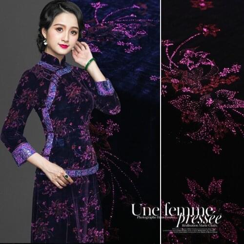 114cm wide bronzed silk velvet fabric meter fashion dress this silk fabric bronzing rayon fabric wholesale velvet cloth