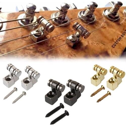 2Pcs Electric Guitar Chrome Roller String Trees Retainer Mounting Tree Guide Silver Black Gold 3 Color