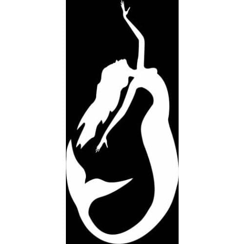 6.7*14.2CM Swimming Mermaid Girl Car Sticker Popular Style Silhouttte Design Vinyl Fashion Decal Black/Silver C20-1083